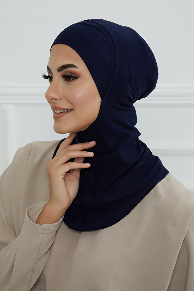 قبعة كاملة تغطي الرقبة والرأس - كحلي - 3