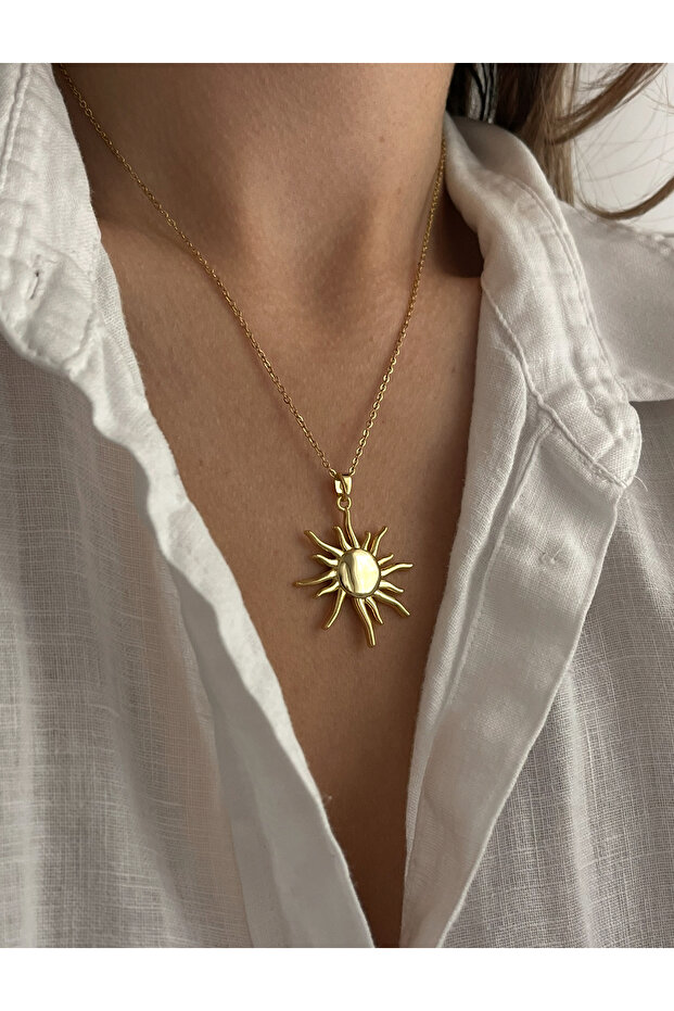 Çelik Güneş Kolye - 3