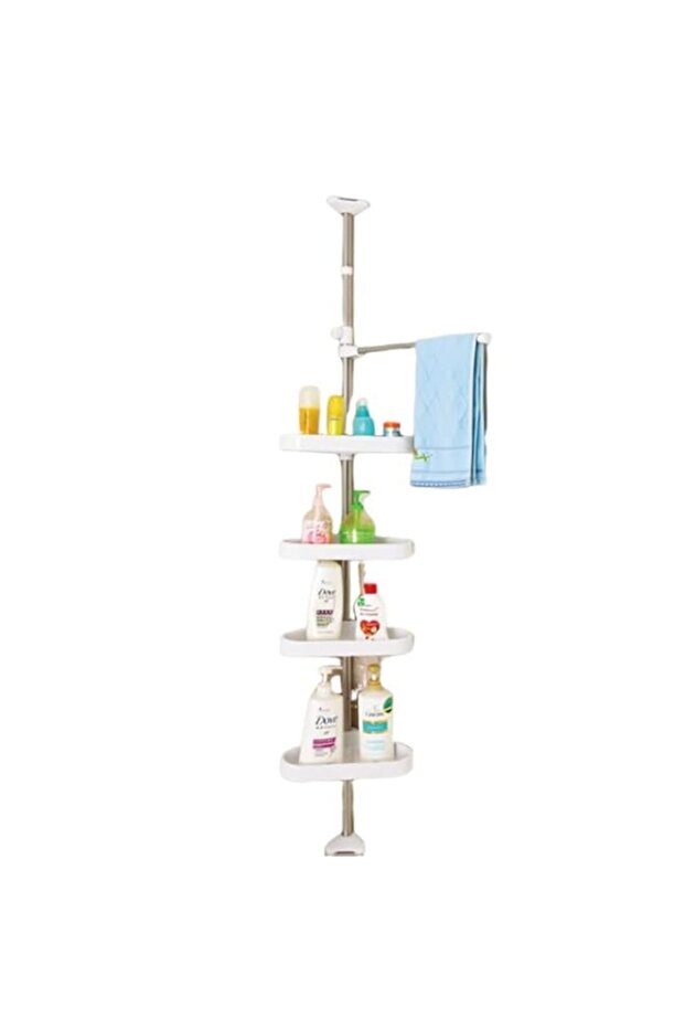 OVA 4 Tier Adjustable Shelf Bathroom Organiser Corner Rack Shower Shelf Caddy Holder