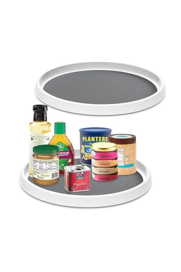 Raxoom 30cm Non-Slip Turntable Lazy Susan Organizer [2-Pack] - 360 Degree Rotating Tray Rack for Ca - 1