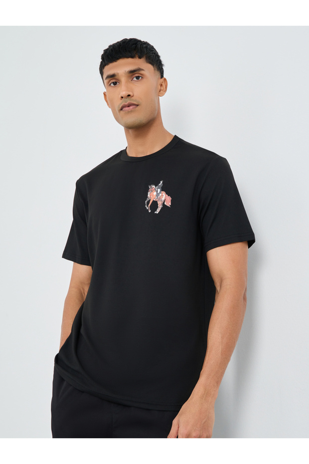 Graphic Print Round Neck Short Sleeve T-Shirt