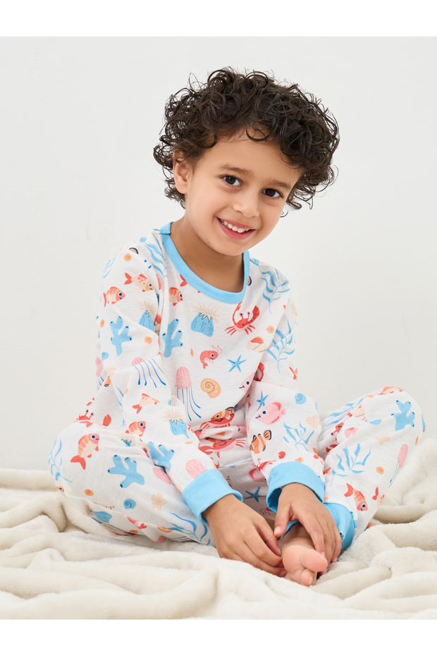 Sea Life Print T-Shirt and Pyjama Set
