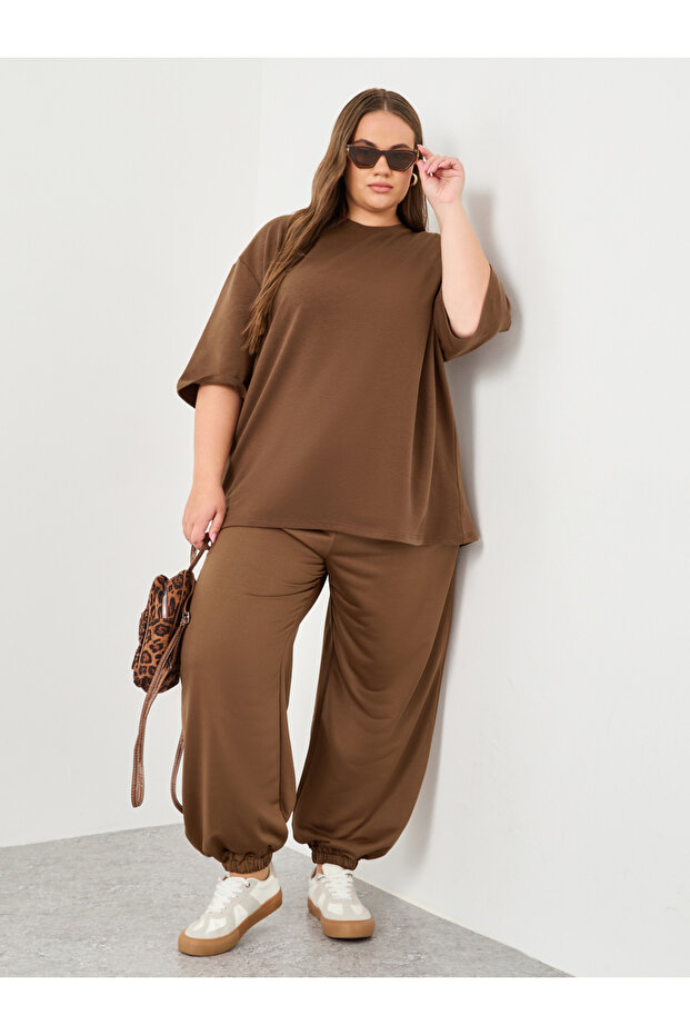 بنطلون رياضي بأكمام طويلة وخصر مطاطي - 1