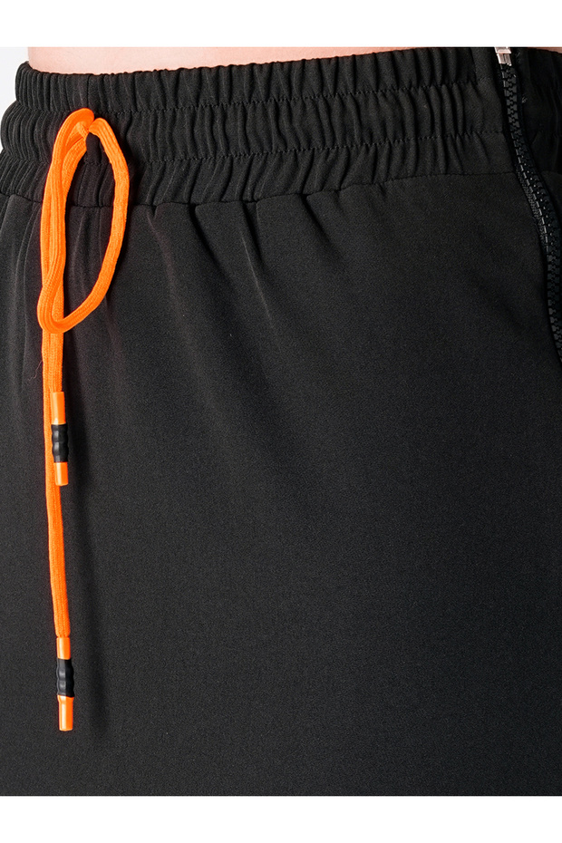 تنورة ميدي مستقيمة سادة مع رباط - 4