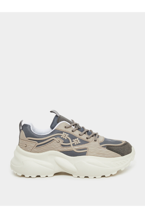 Chunky Sole Side Pattern Sneakers - 1