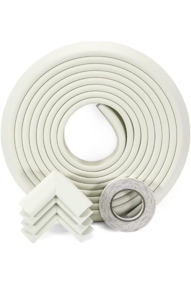 Baby Safety Corner Guards, 2 Meters White Foam Edge Protector Strip, Table Corner Cushion Bumpers fo