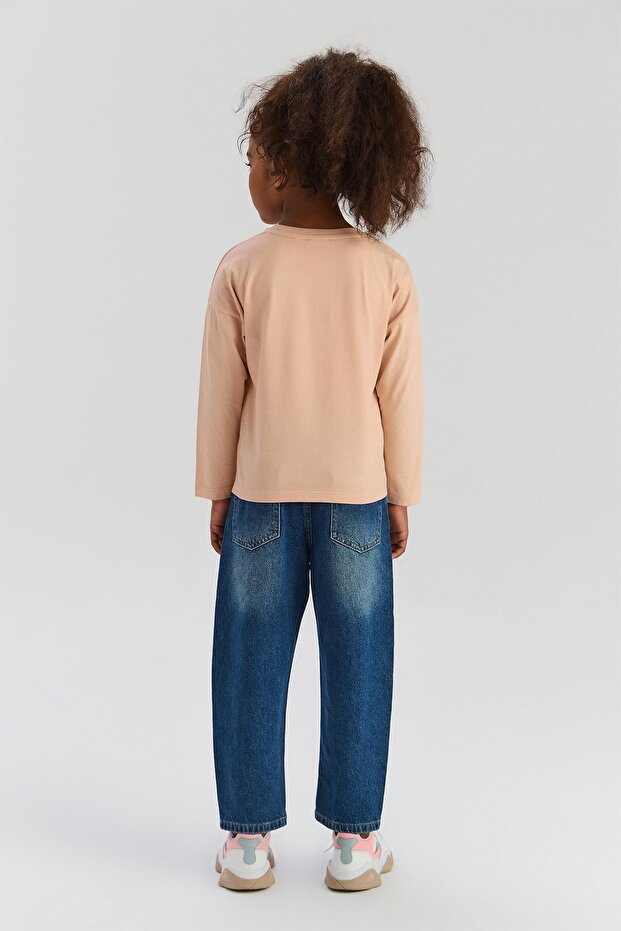 BG Store Kız Çocuk Gül Kurusu Tshirt - 4