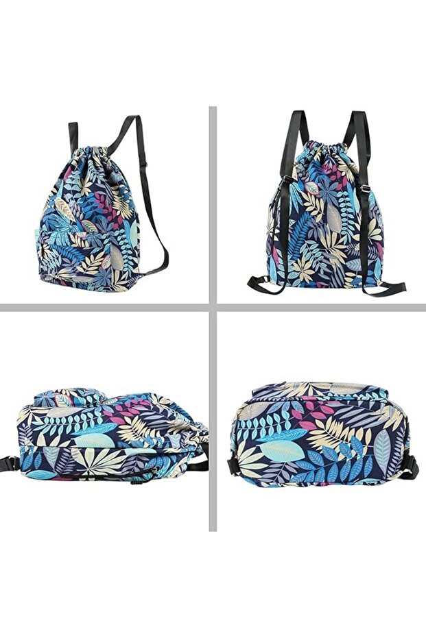 Unisex backpack, floral print, green, Comius Sharp - 8