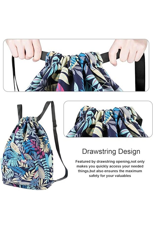 Unisex backpack, floral print, green, Comius Sharp - 7