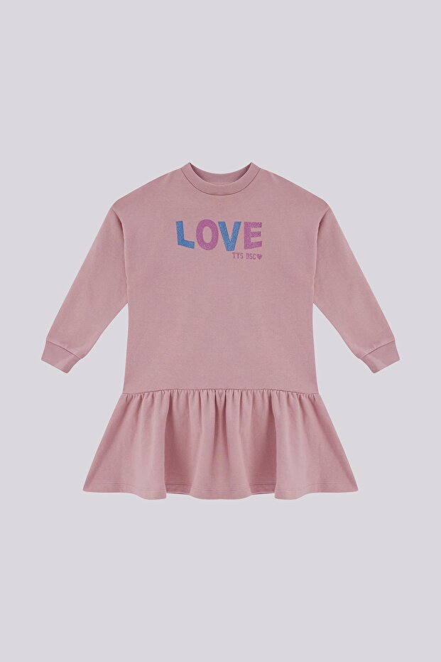 BG Store Kız Çocuk Gül Kurusu Elbise - 5