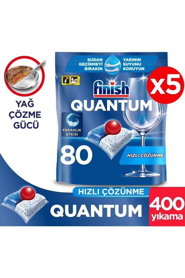 Quantum 400 Kapsül Bulaşık Makinesi Deterjanı Tableti (5 x 80 Kapsül) - 1