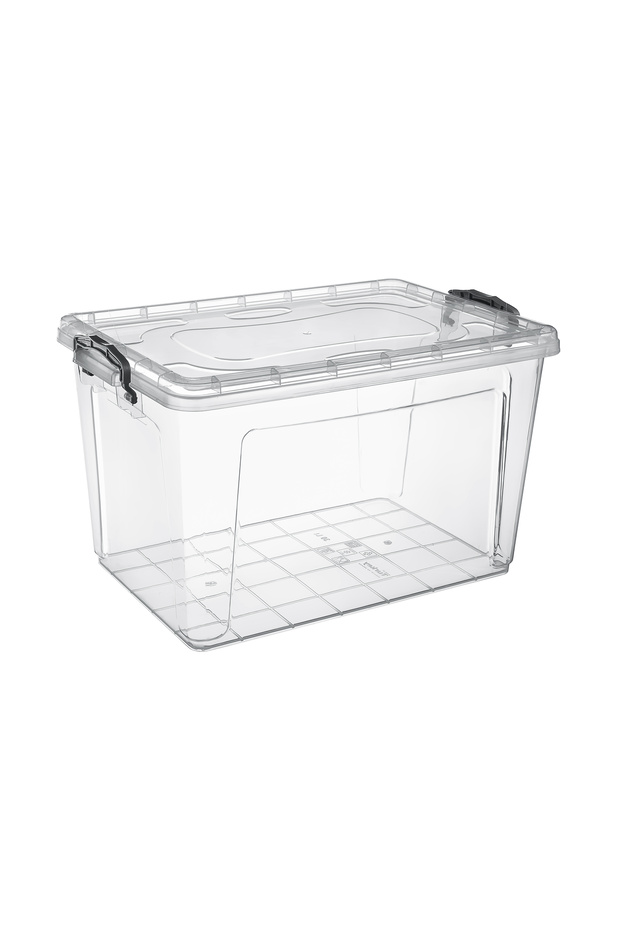 Home Detergent Soap Towel Deep Fit Storage Container Box with Lockable Lid 30 Lt - 1