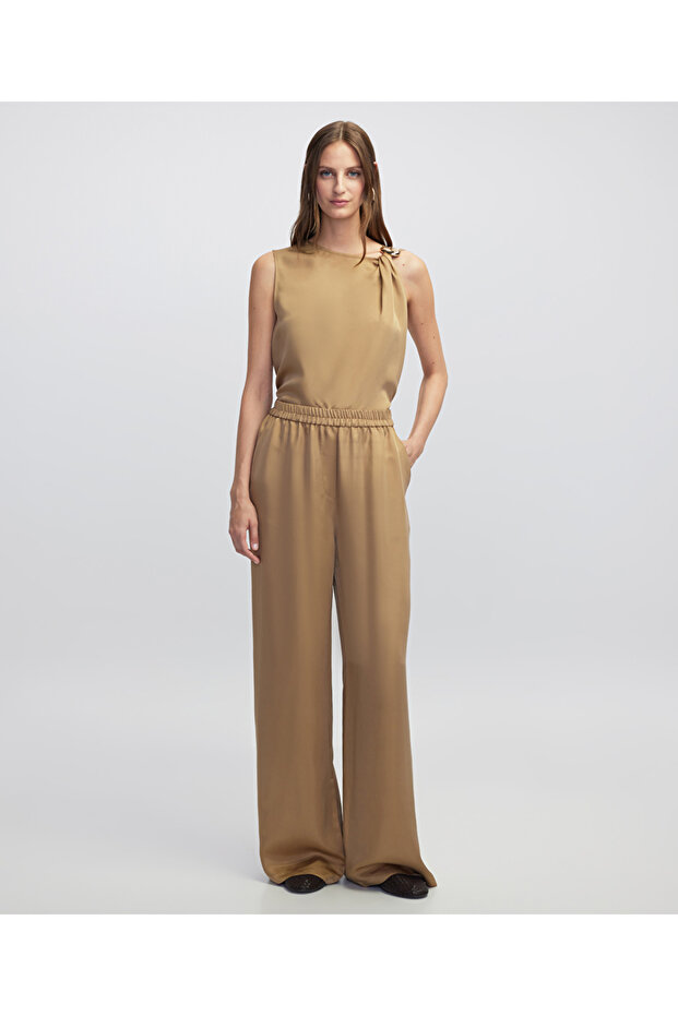 Elastik bel viskoz pantolon - 1