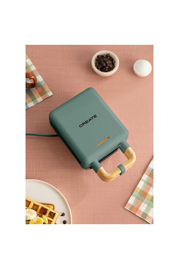 2in1 waffle maker, CREATE, Stone Studio, sage - 4