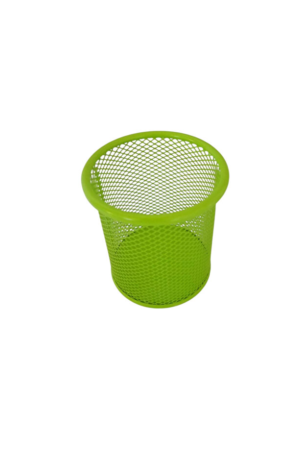 Colorful Round Metal Mesh Pen Holder (Pistachio Green)