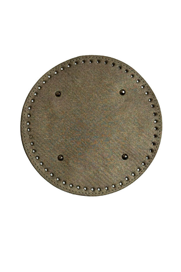 حقيبة جلد قاعدة دائرية (22 سم)-مينك - 1