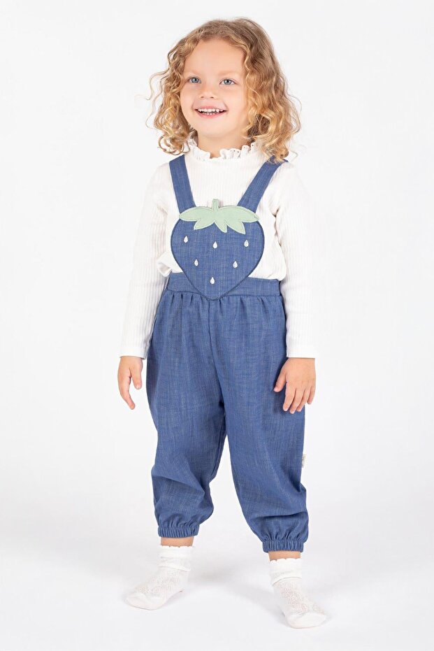 My Little Girl's Dungaree 2-Piece Set - Dark Blue