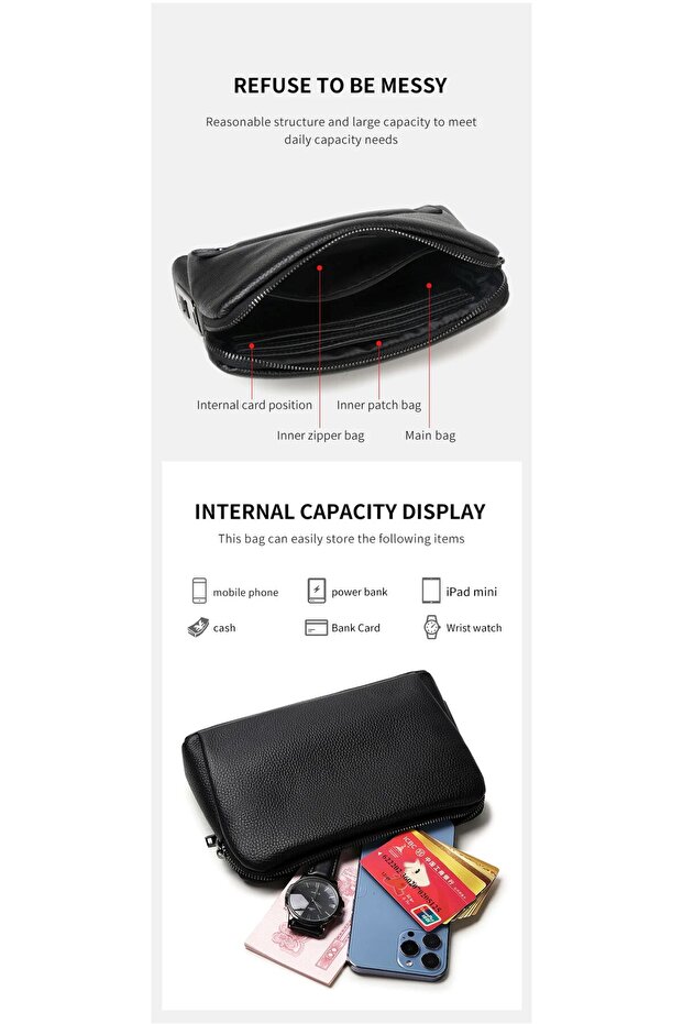 حقيبة يد جلدية مقاومة للماء - 3
