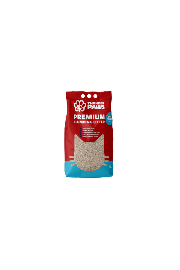 Thunder Paws Advance Care Baby Powder Clumping Cat Litter 10L