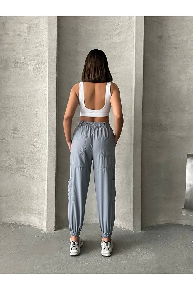 Jogger lastik paça pantolon - 5