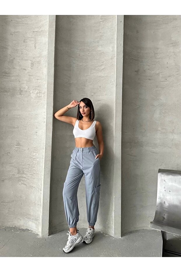 Jogger lastik paça pantolon - 7