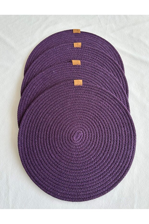 Round Placemat, Table Decor Supla Purple 33cm Set of 4