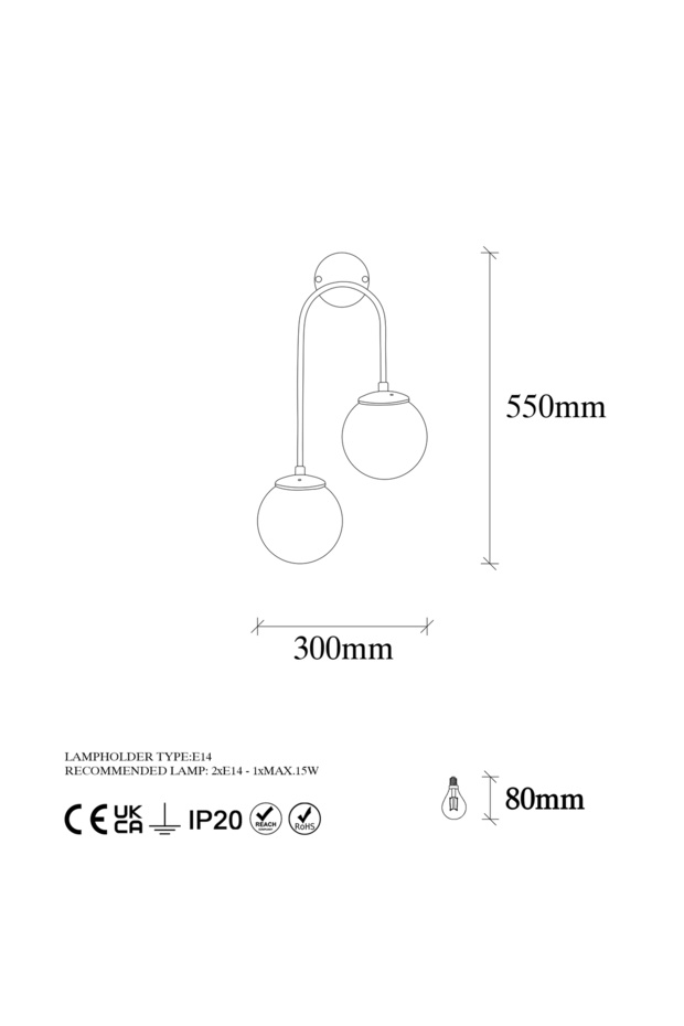 Jewel 10580 Cam Aplik Duvar Aydınlatma | ByLamp - 7