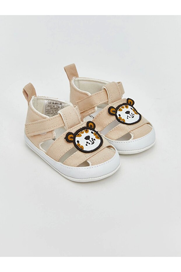 Lcw Accessories Beige Bear Embroidered Baby Boy Sandals