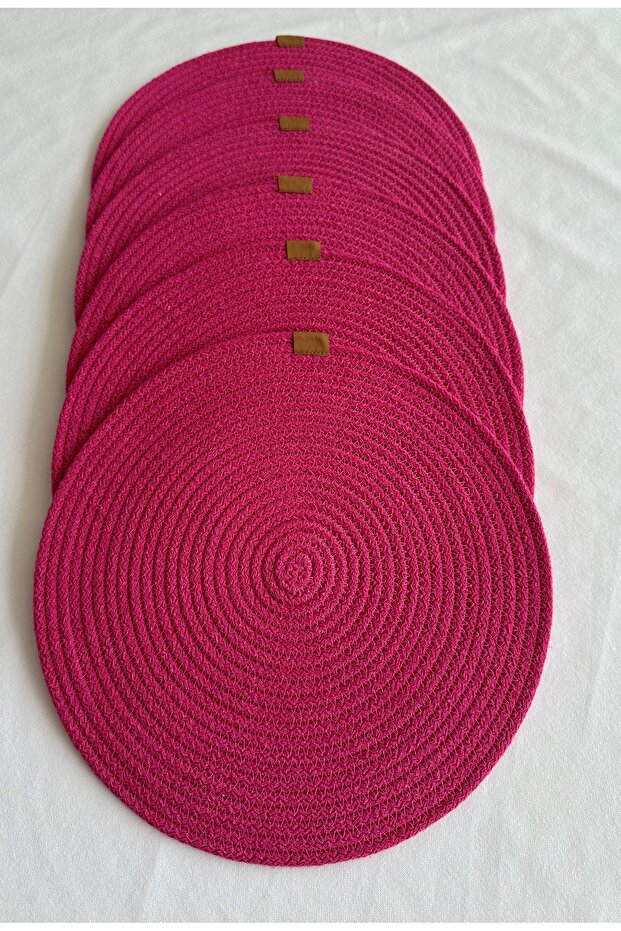 Round Placemat, Table Decor Supla Fuchsia 33cm Set of 6