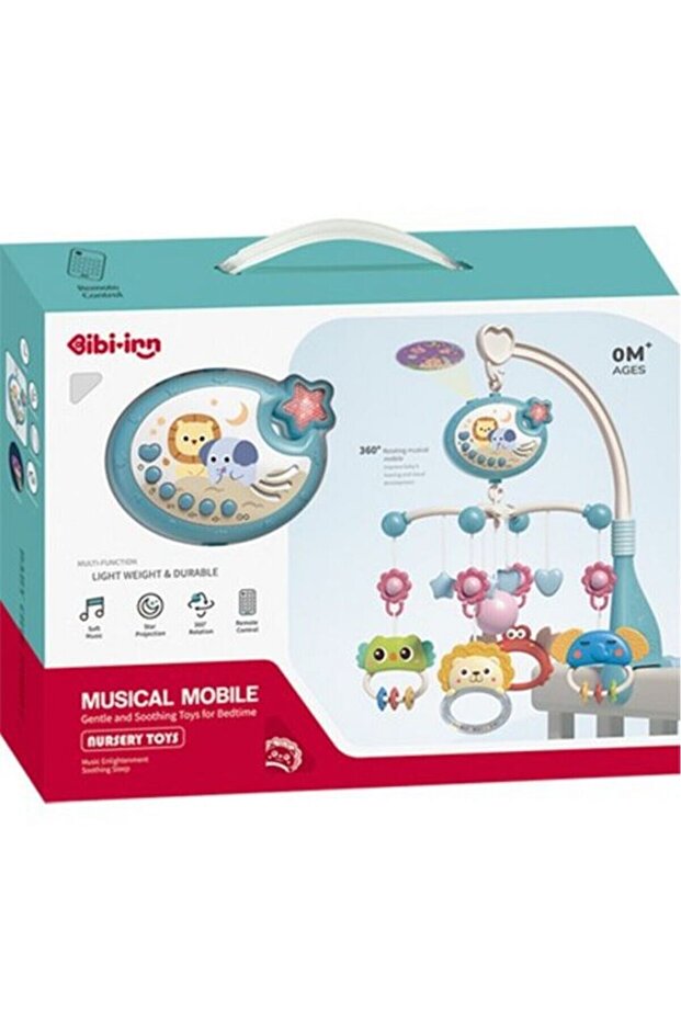 Müzik Ve Projeksiyon Özellikli Döner Başucu Lambası - Kumandasız - 1