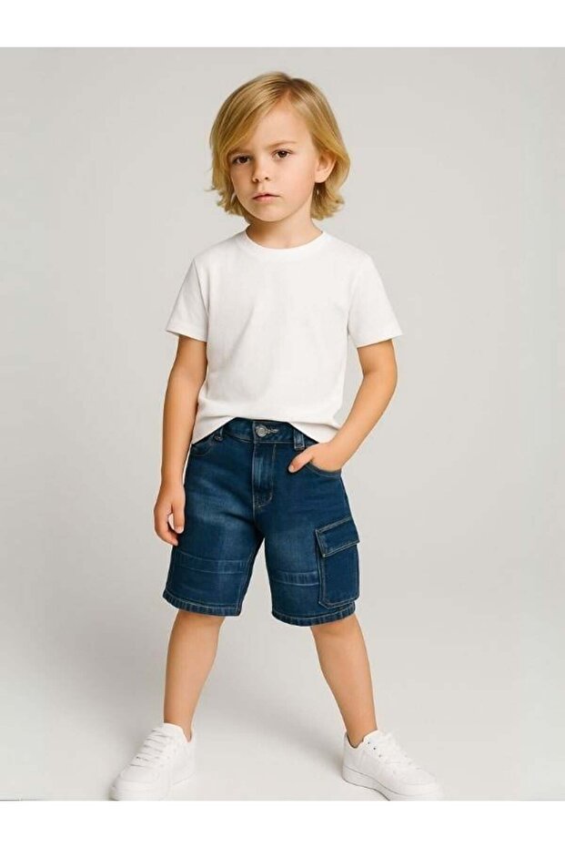 Children's Cargo Pocket Denim Shorts