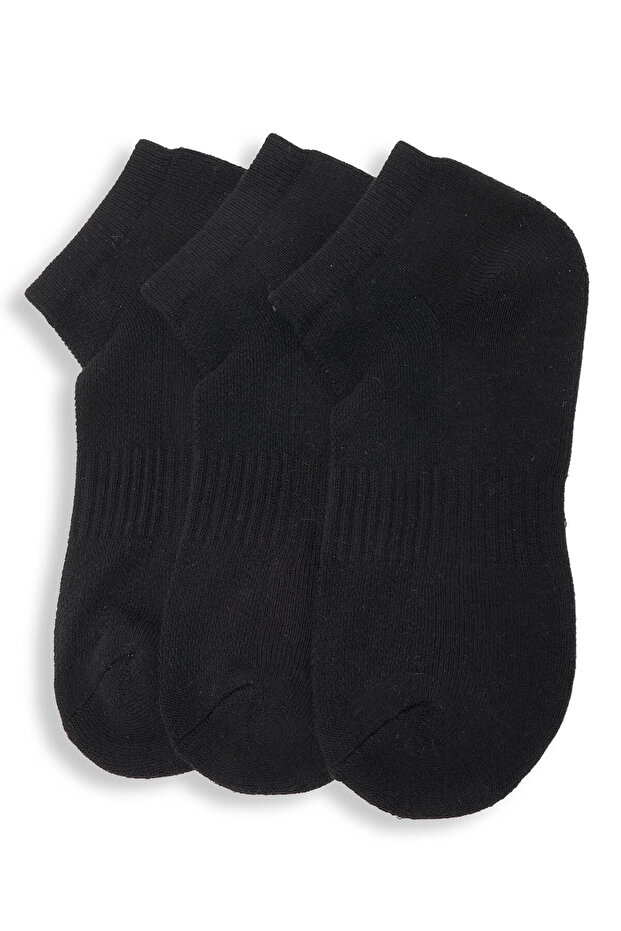 Black Boy 3 Pack Solid Ankle Socks - 1