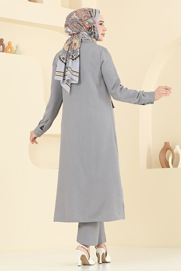 Cep Detaylı Sofia Takım 23026UKB139-MS Gri - 5