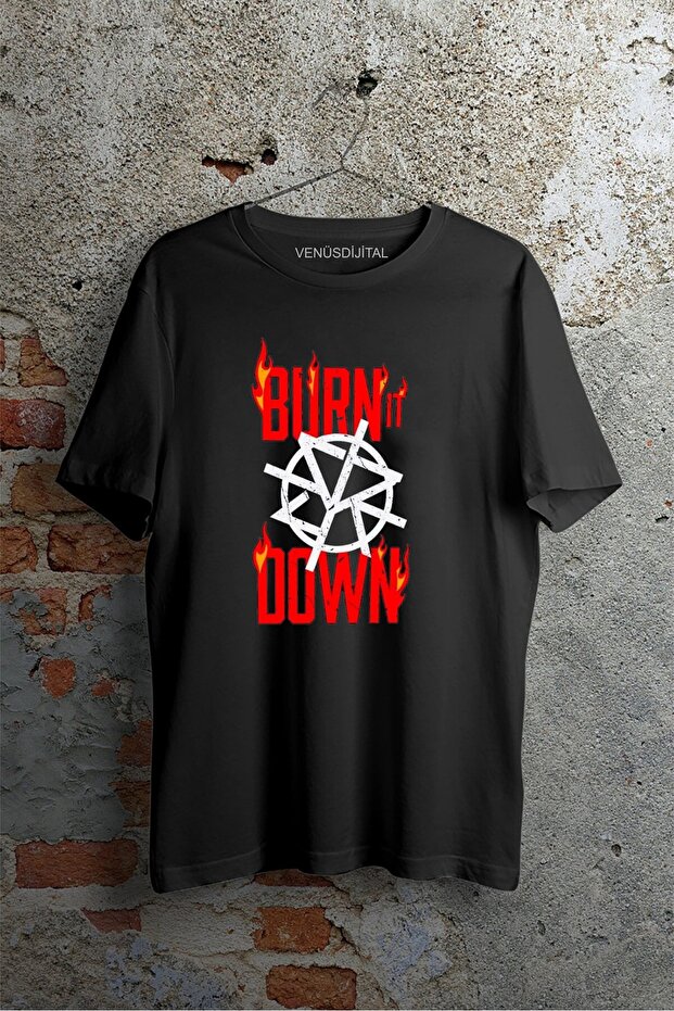 Seth Rollins Burn It down Wwe Sports Gym Fight Printed Tshirt