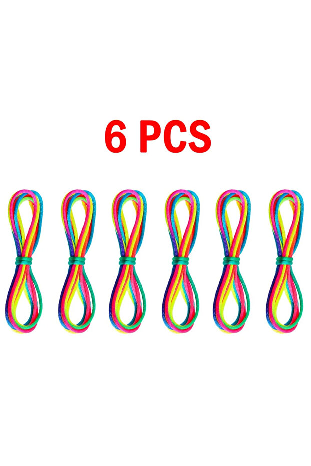 6pcs Rainbow Color Cradle String Finger Games Classic Rope Thread Toy Ropes Hand String Puzzle Game - 1