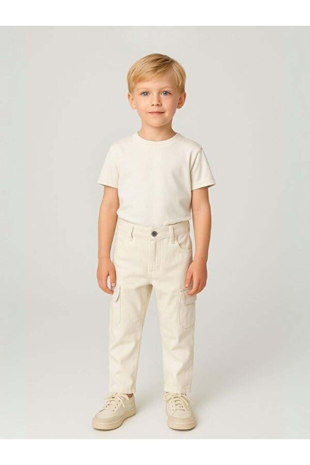 Baby Boy Cotton Fabric Cargo Pocket Trousers
