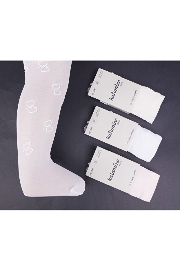 Heart Printed 40 Den Baby Pantyhose 1 Piece