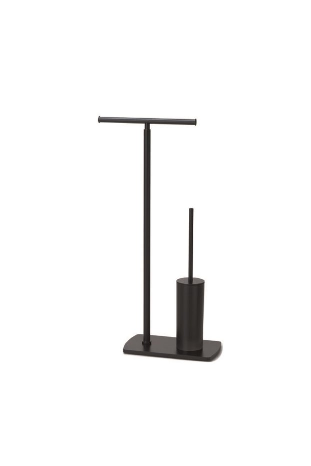Florida Footed Toilet Paper Holder + Brush Holder - Matte Black