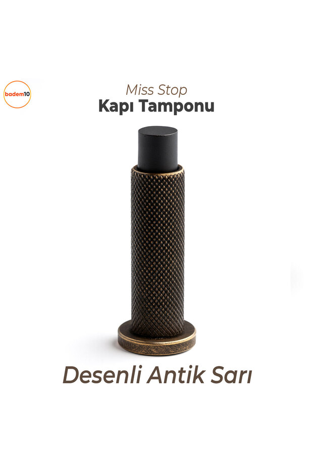 Kapı Stoperi Tamponu Antik Sarı Vidalı Metal Tutacağı Tutucu Kapı Arkası Duvar Kolu Stopu Takozu - 8