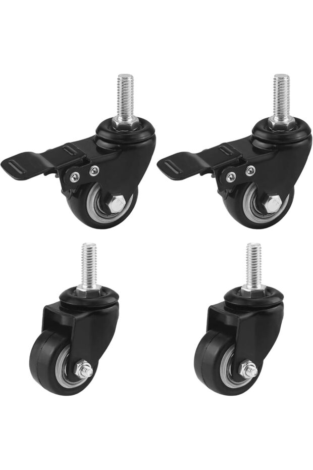 2" Caster Wheels Heavy Duty Swivel Casters with Brakes, Replacement for Home Furniture, Offi