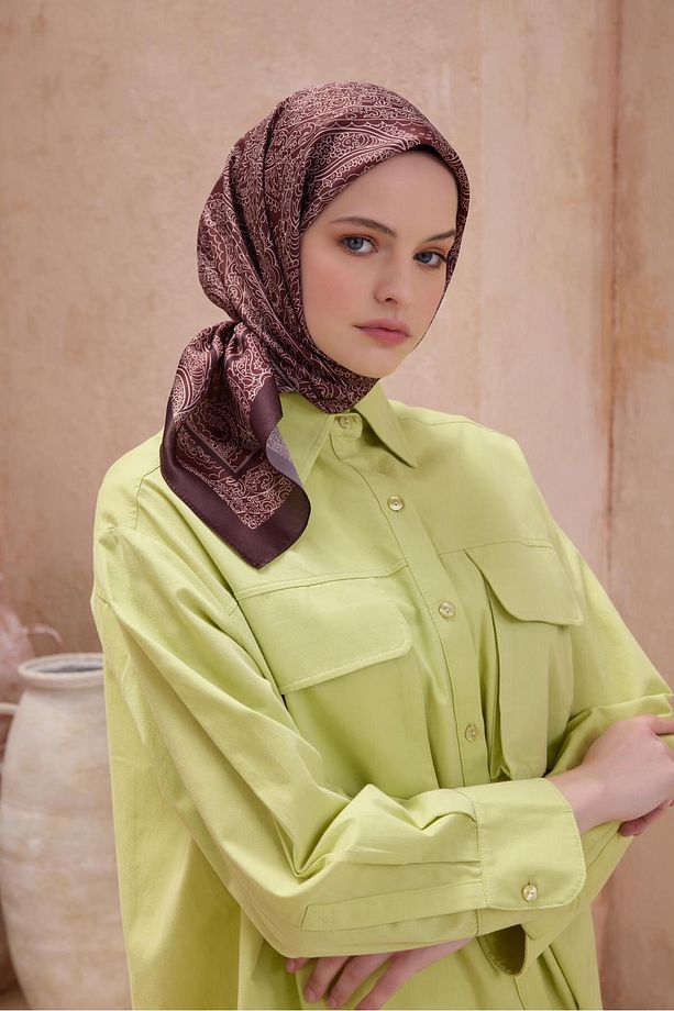 Fresh Twist Eşarp 23 Kiremit Karışık Desen 49740 - 1