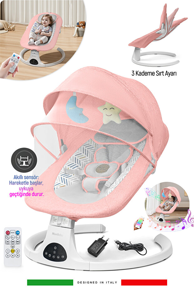 Livenzi Movibaby Hareket Sensörlü Otomatik Ana Kucağı-Pink