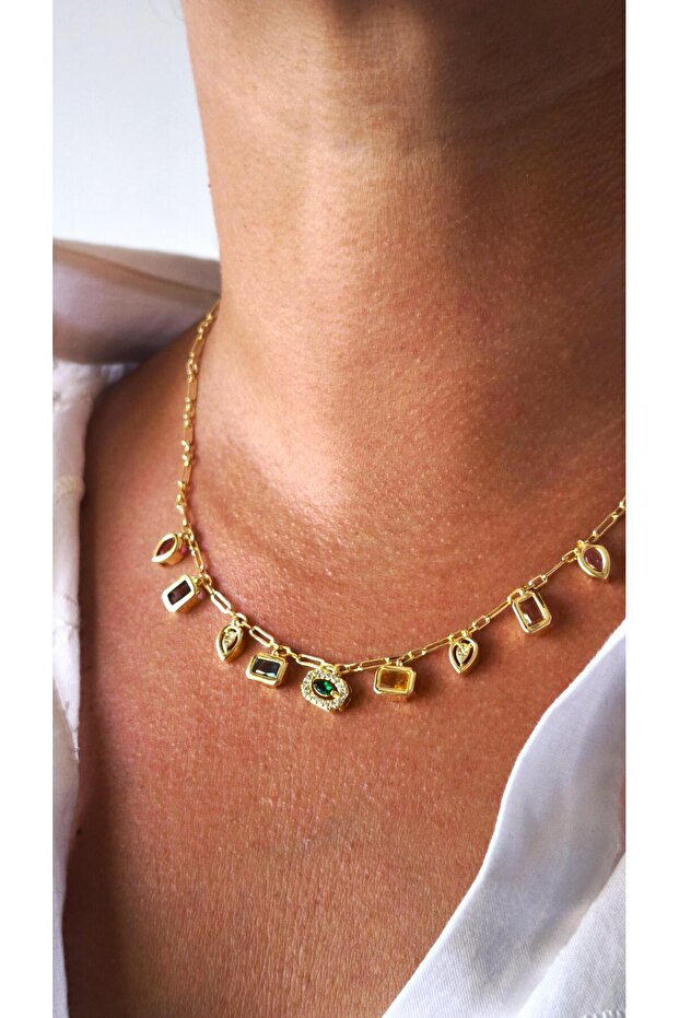 Colorful Baguette Stone Row Gold Kloye