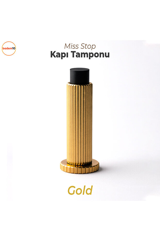 Kapı Stoperi Tamponu Çizgili Altın Vidalı Metal Tutacağı Tutucu Kapı Arkası Duvar Kolu Stopu Takozu - 8