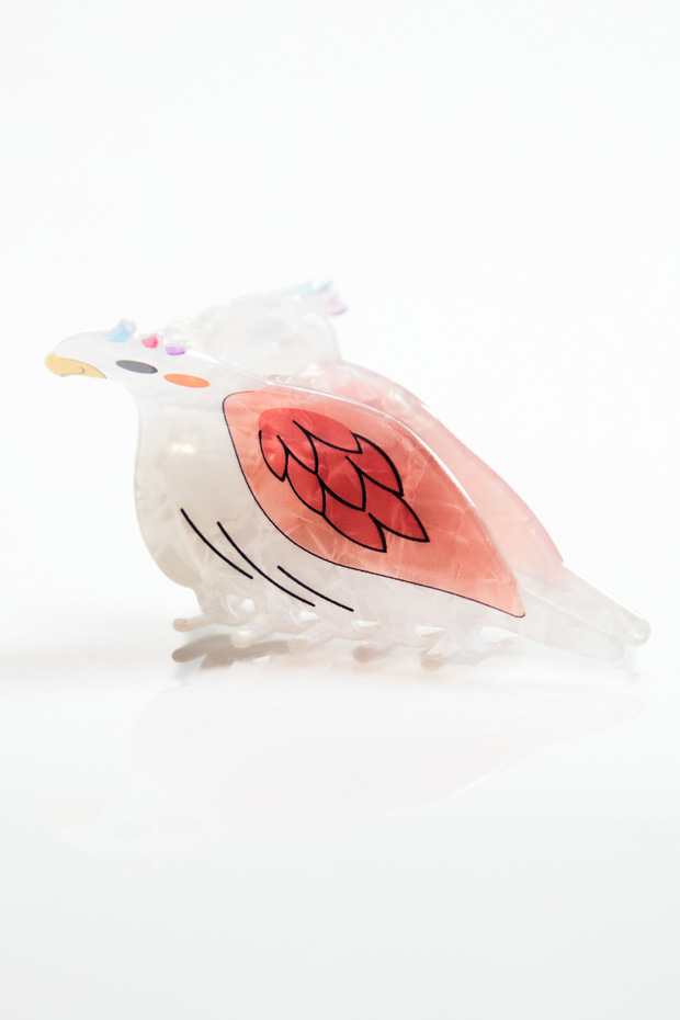 Parrot Figured Bone Peg Buckle - 1