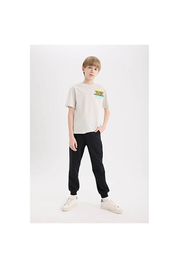 Elastické tepláky Jogger Black pro chlapce E7338A8/BK27 - 7