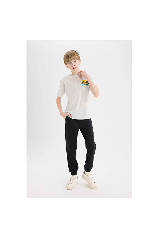 Elastické tepláky Jogger Black pro chlapce E7338A8/BK27 - 2