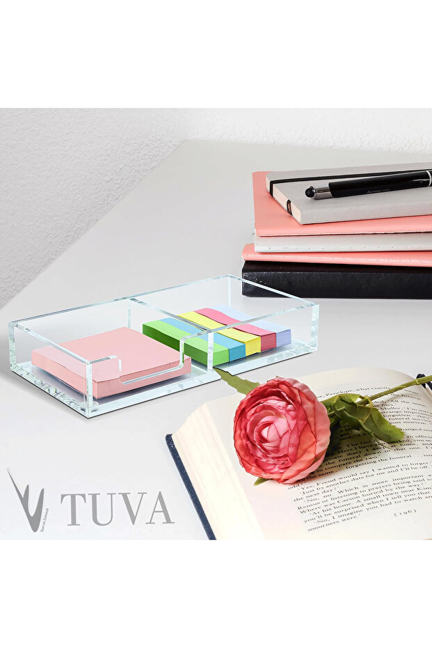 Tuva - Note and Document Organizer Desktop Organizer | Modern Plexiglass Table Top Organizer | Elite Office