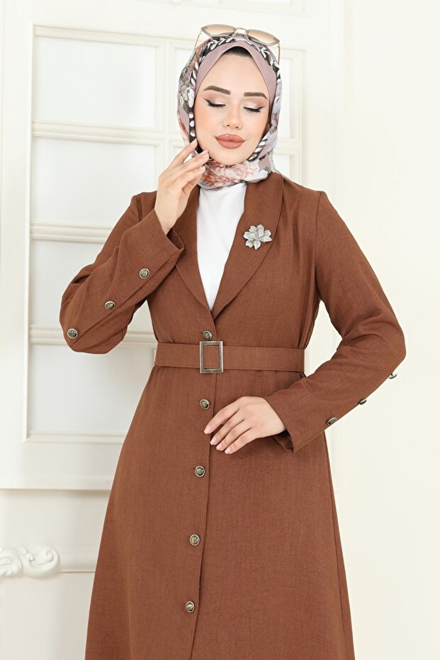 Önü Düğmeli Sofia Takım 2690SL432-MS Taba - 4