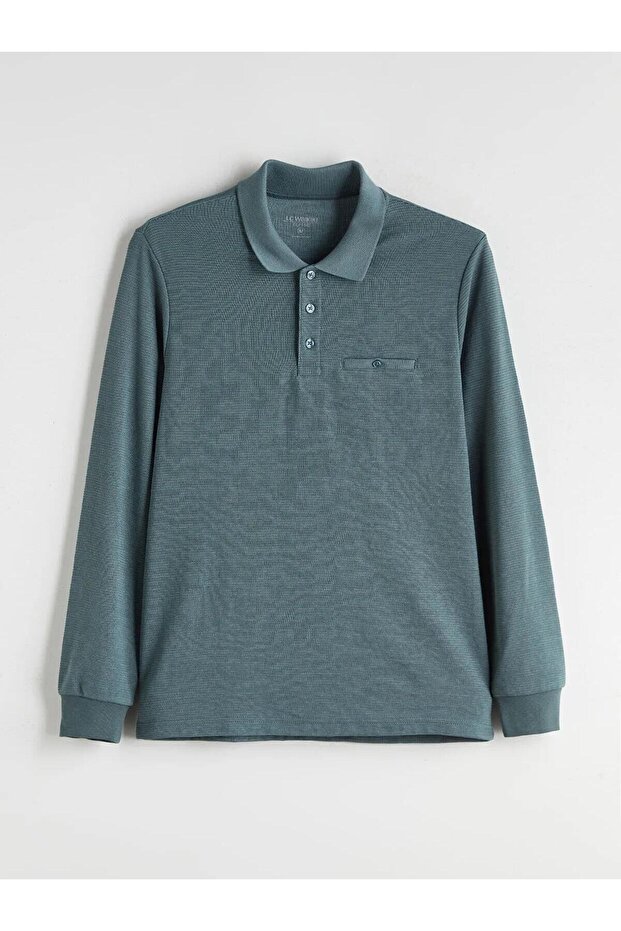 Lcwaikiki Classic Polo Neck Long Sleeve Men's Sweatshirt (W5)